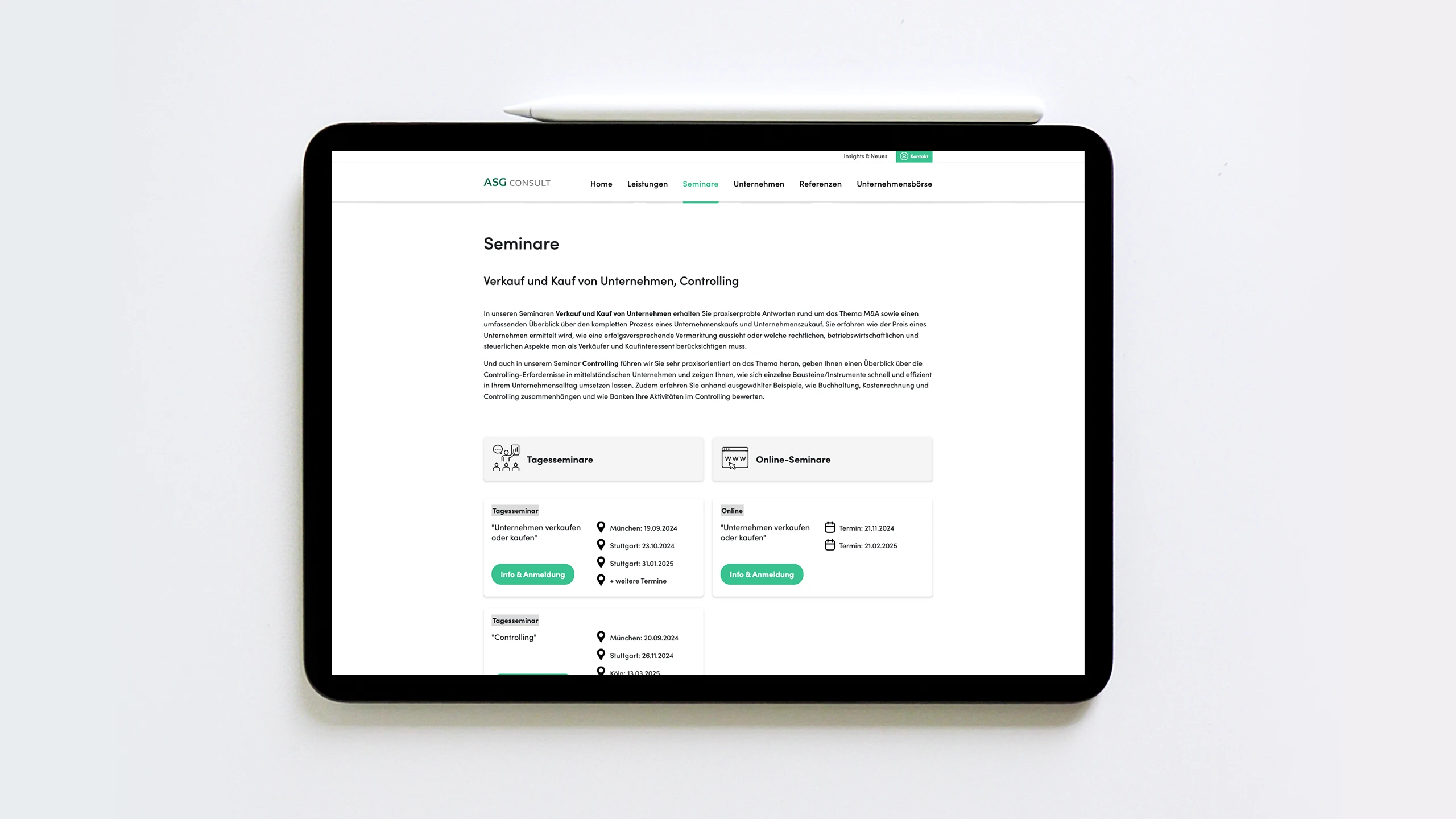 ASG Consult, Website