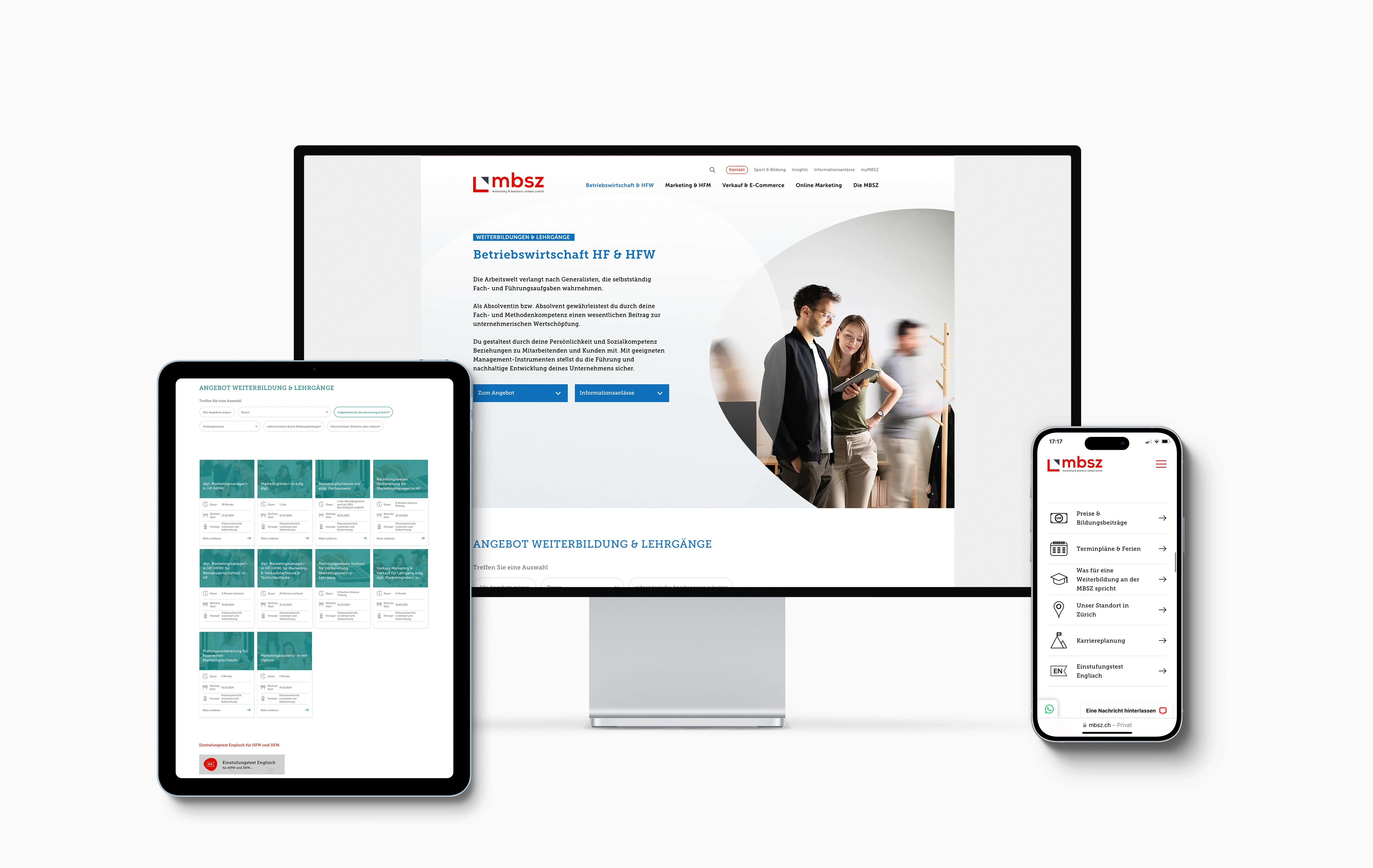 MBSZ Website Übersicht